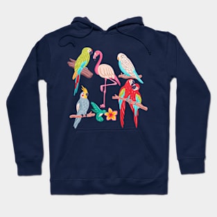 Hand drawn Exotic Bird Colorful Hoodie